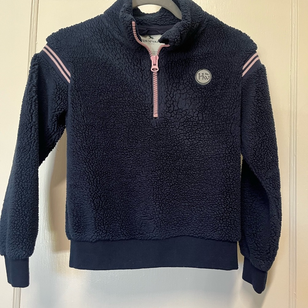 Kids Navy Fleece Quarter-Zip Sweatshirt